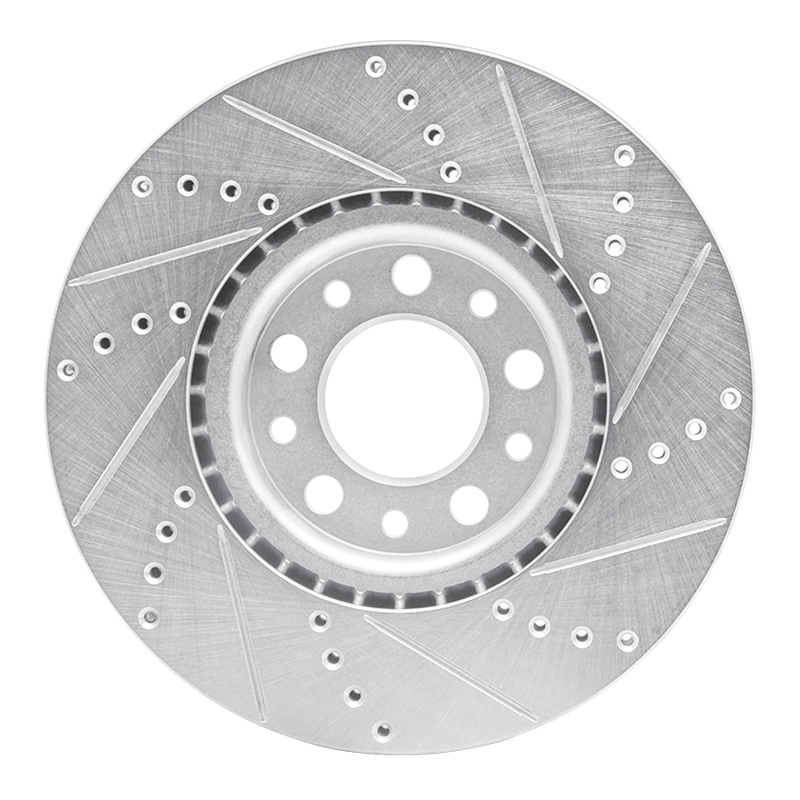 Chrysler 200 Brake Rotor (1) - Front Left - R1 Concepts - Drilled & Slotted - Silver - `13-`23